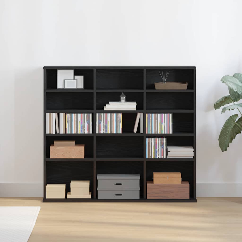 CD Cabinet Black Oak 100x23x89.5 cm Engineered Wood